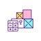 Calculating tax for goods delivery RGB color icon