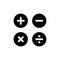 Calculation icon in flat style. Calculator symbol