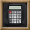 Calculator on blackboard. Vector illustration decorative design