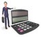 Calculator Businessman Indicates Executive Calculation And Entrepreneur 3d Rendering