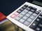 Calculator buttons Close up Finance Business concept