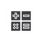 Calculator buttons vector icon