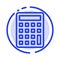 Calculator, Calculate, Education Blue Dotted Line Line Icon