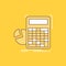 calculator, calculation, math, progress, graph Flat Line Filled Icon. Beautiful Logo button over yellow background for UI and UX,