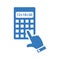 Calculator, calculation, mathematics icon. Blue color design