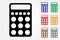 Calculator with circles for business using colors on white background vector