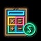 Calculator Coin neon glow icon illustration