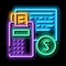 Calculator Coin neon glow icon illustration
