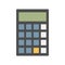 Calculator device in flat style. Electronic technology symbol illustration