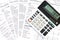 Calculator and financial documents