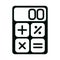 Calculator financial office supply stationery work linear style icon