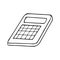 Calculator hand drawn in doodle style. , scandinavian, monochrome. single element for design sticker, icon. school, mathematics