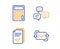 Calculator, Handout and Chat messages icons set. Refresh mail sign. Vector