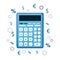 The calculator icon. Can be used as an icon of accounting or taxes. Sign of mathematics and counting