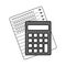 Calculator income profit icon on a white background