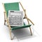 The calculator lies on a beach lounger