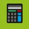 Calculator logo design with black and green basic color