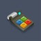 Calculator machine - Isometric 3D illustration.