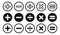 Calculator and math keys. Vector mathematic line icon set. Calculator key symbol collection