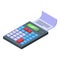 Calculator performance icon isometric vector. Benchmark indicator