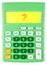 Calculator with question mark on white