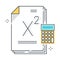 Calculator related color line vector icon, illustration