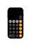 Calculator in smartphone. App for calculate with interface in mobile phone. Number on calculator. Software with ui on cellphone