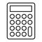 Calculator thin line icon. Accounting vector illustration isolated on white. Mathematics outline style design, designed