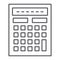 Calculator thin line icon, mathematics and accounting, calculate sign, vector graphics, a linear pattern on a white