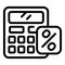 Calculator trade icon outline vector. Business crypto