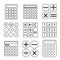 Calculator vector linear or outline icons set