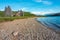 Calda House ruins and beach at Loch Assynt,Historical landmark,Lairg,Highlands of Scotland,UK