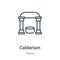 Caldarium outline vector icon. Thin line black caldarium icon, flat vector simple element illustration from editable sauna concept