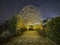 CALDAS DE SAO JORGE, PORTUGAL - DECEMBER 19, 2023. Night scene of Christmas decorations in the streets. The village is part of the