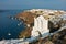 Caldera coastline with Oia village cityscape at Santorini island