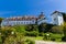 CALDEY ISLAND, WALES, UK - JUNE 15 2021: The historic monastery and abbey building on the holy island of Caldey off the coast of