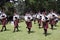 Caledonian Pipe Band Marching and Performing Outdoors