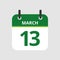 Calendar 13th of March