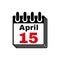 The Calendar 15 april icon. Tax day