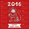 Calendar 2016.Chinese zodiac.Linear monkey.