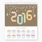 Calendar 2016 Origami paper number design