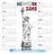 Calendar 2016 year.New york doodle.Statue of