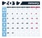 Calendar 2017 January vector design template. Week starts with Monday. European version