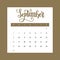 Calendar 2018 September. One month of the year elegant design template