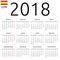 Calendar 2018, Spanish, Monday