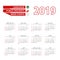 Calendar 2019 in Arabic language with public holidays the country of Oman in year 2019