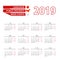 Calendar 2019 in Chinese language with public holidays the count