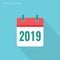 Calendar 2019 icon flat design