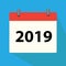 Calendar 2019 icon on white background. calendar 2019 sign for y