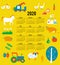 Calendar 2020 for agriculture and farmers. Vector illustration